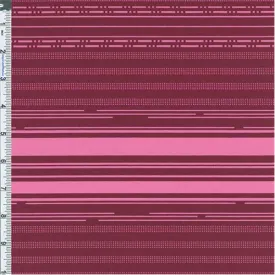 3 3/4 YD PC-Cabernet/Pink Stripe Cotton Twill Fabric