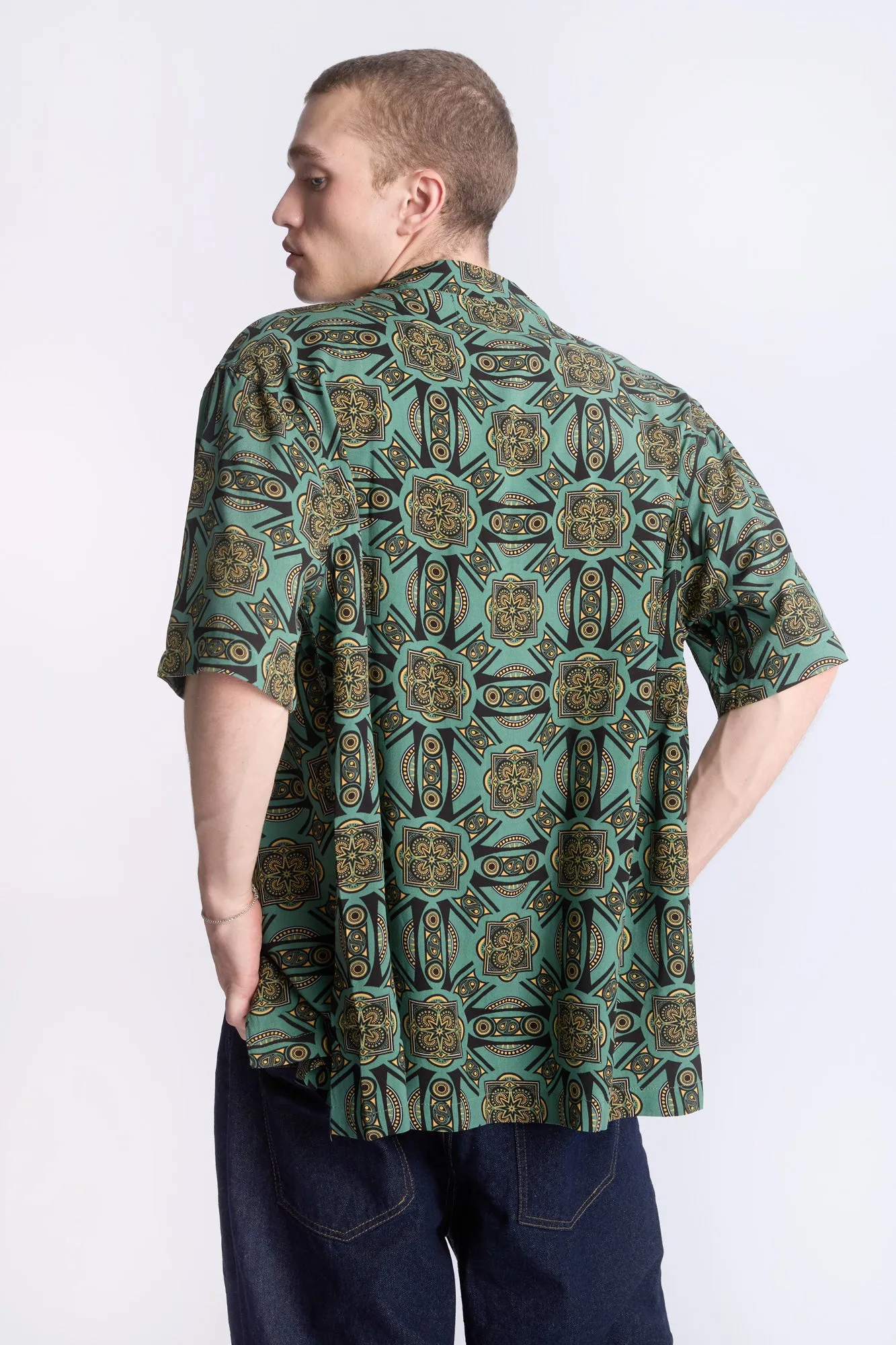 Arsenic Mens Kaleidoscope Print Button-Up