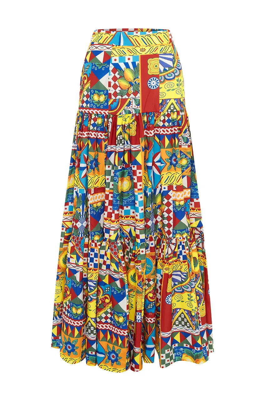 Ayla Maxi Skirt - Phaedra Print
