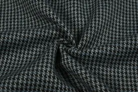 Black & White Checks Tweed Hound stooth Fabric