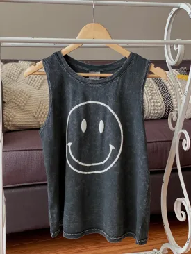 Black Smiley Face Tank