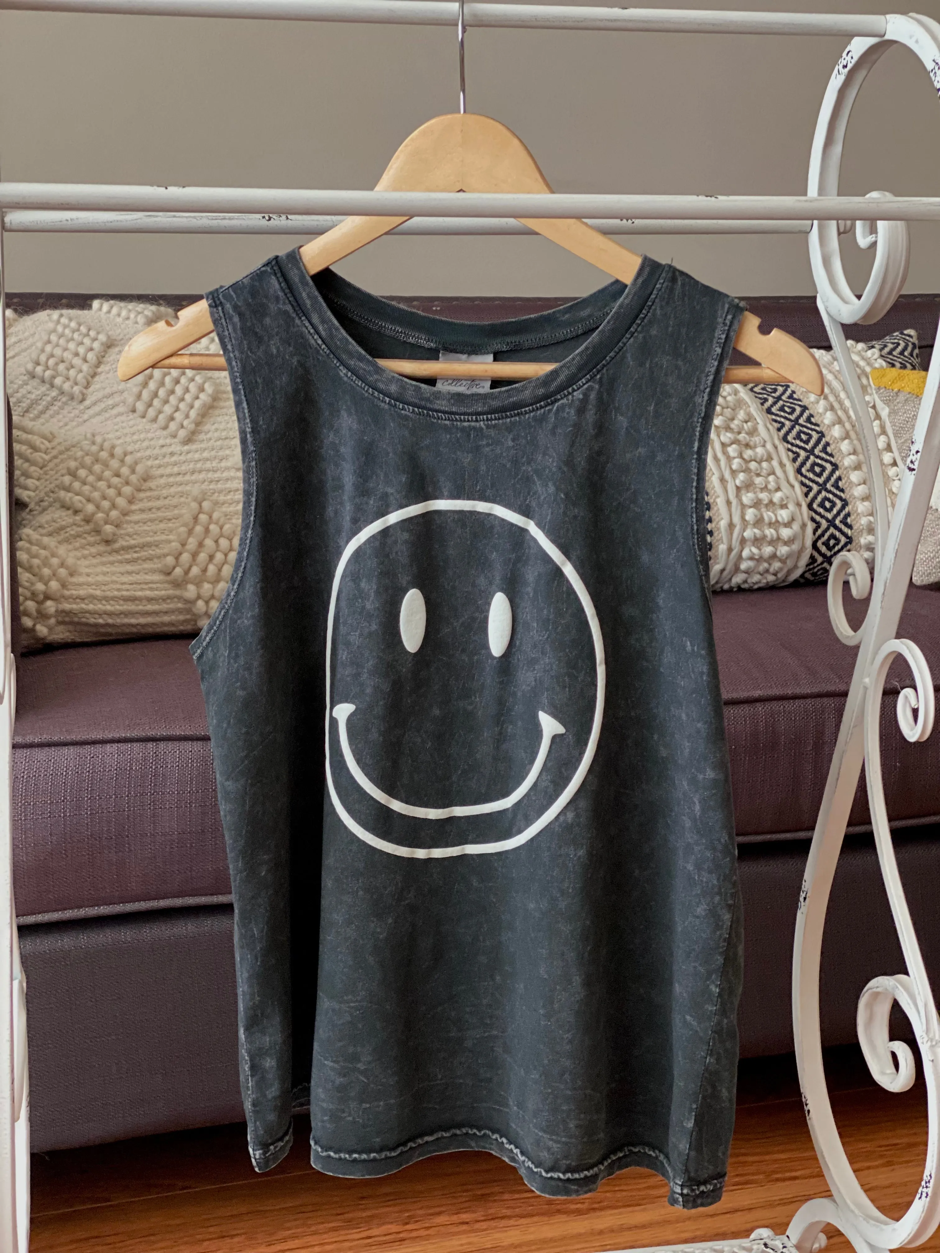 Black Smiley Face Tank