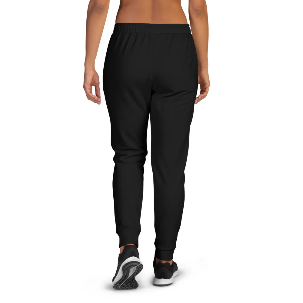 Black Women's Joggers, Solid Color Best Premium Slim Fit Soft Sweatpants -Made in EU