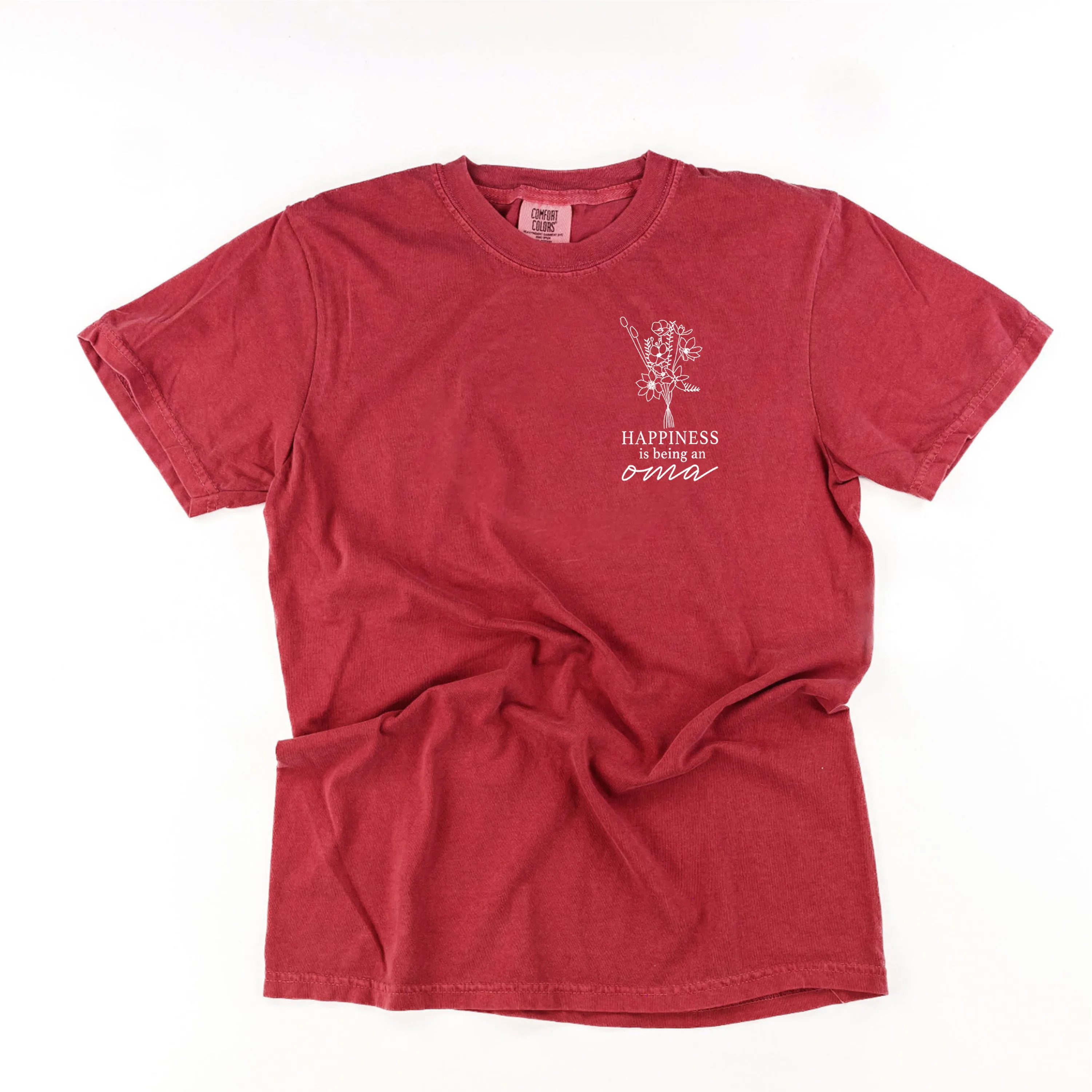 Bouquet Style - Happiness is Being a OMA - SHORT SLEEVE COMFORT COLORS TEE