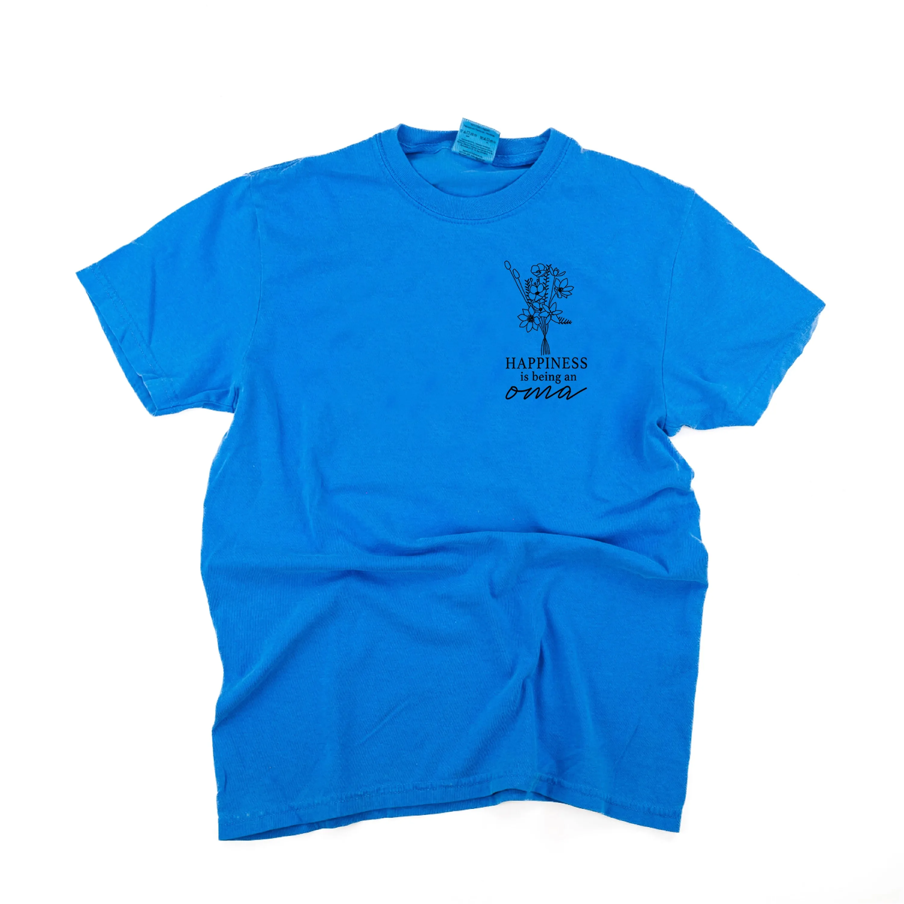 Bouquet Style - Happiness is Being a OMA - SHORT SLEEVE COMFORT COLORS TEE