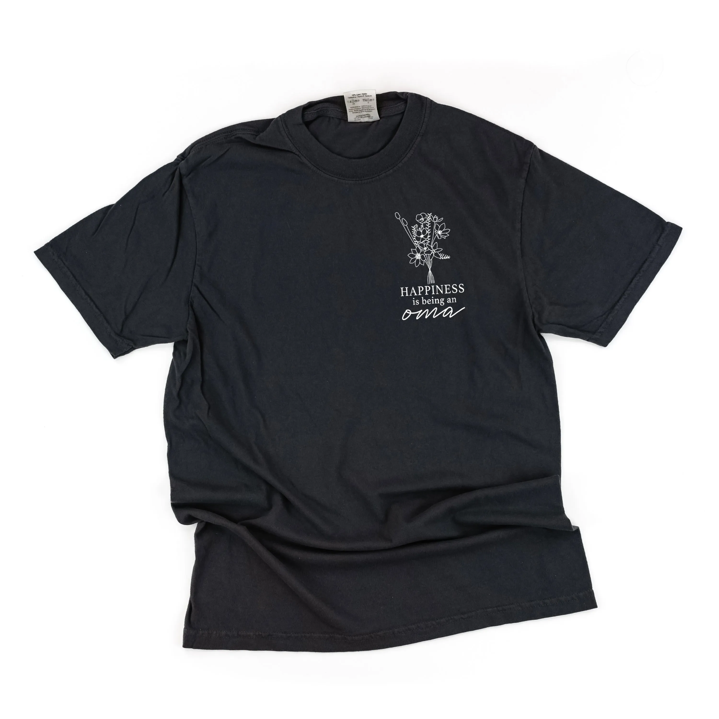 Bouquet Style - Happiness is Being a OMA - SHORT SLEEVE COMFORT COLORS TEE