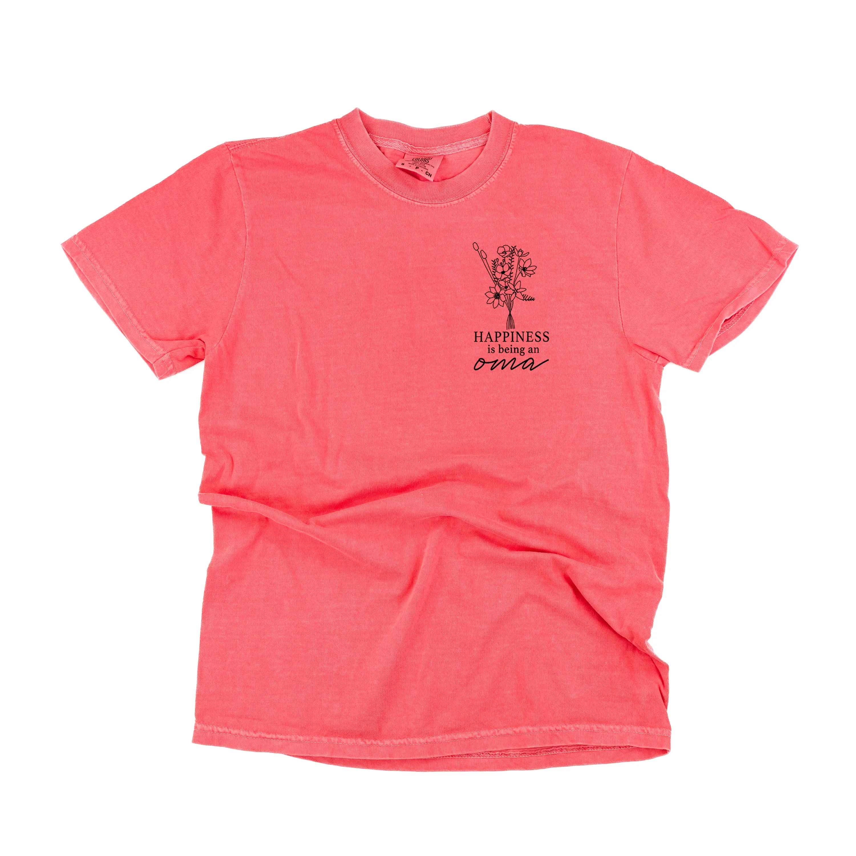 Bouquet Style - Happiness is Being a OMA - SHORT SLEEVE COMFORT COLORS TEE