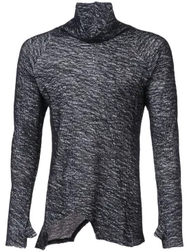 Charcoal Wool Knit Turtleneck Pullover