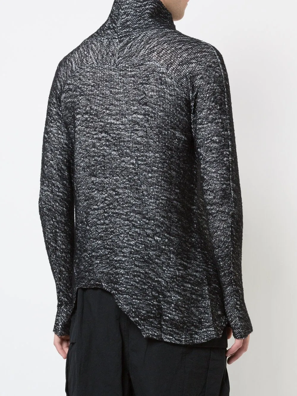Charcoal Wool Knit Turtleneck Pullover