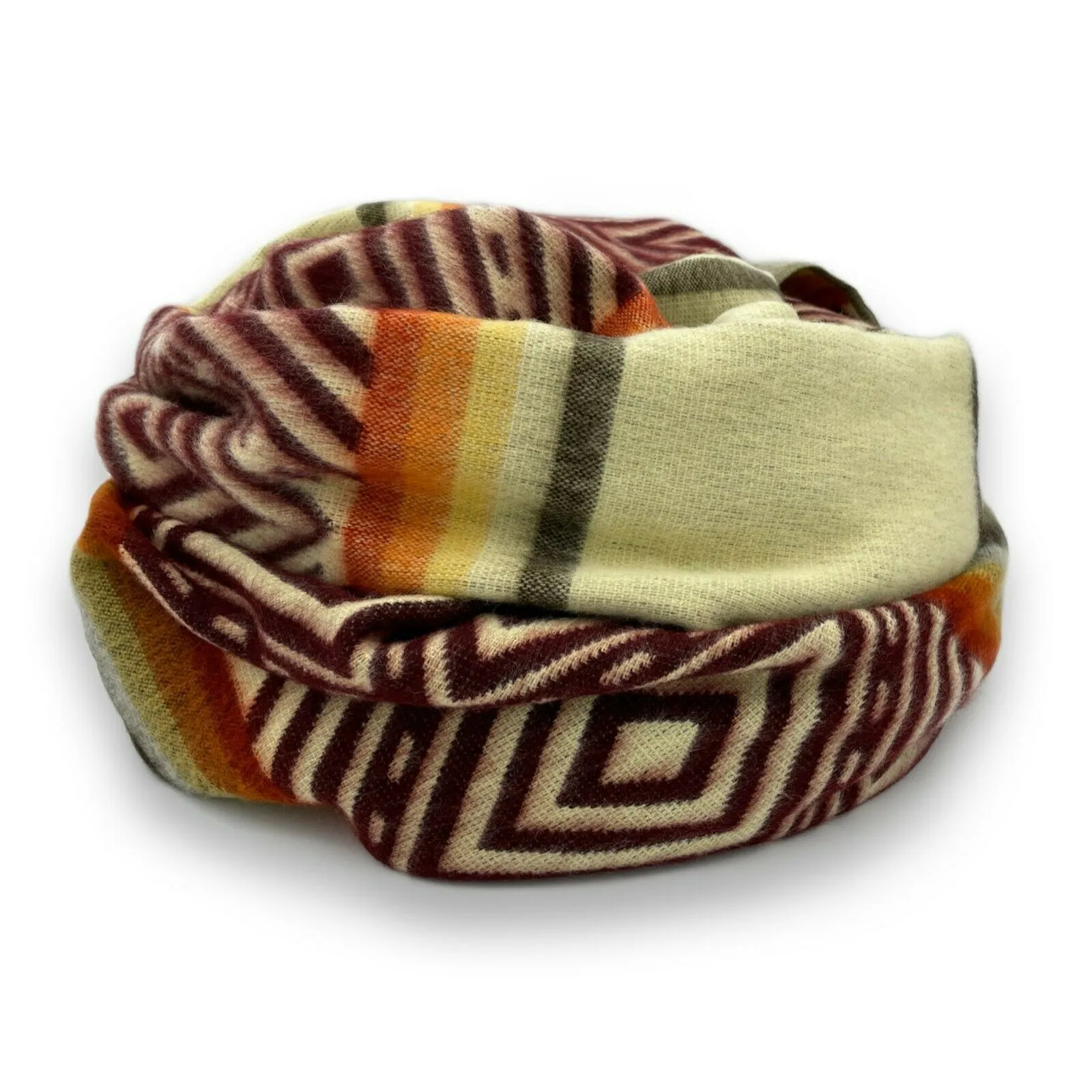 Cuchipamba - Baby Alpaca Blanket - Extra Large - Reversible Aztec Pattern - gray-burgundy