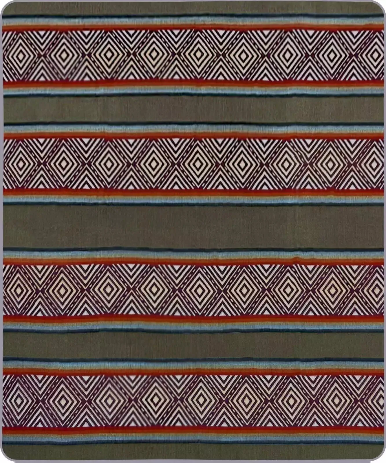 Cuchipamba - Baby Alpaca Blanket - Extra Large - Reversible Aztec Pattern - gray-burgundy