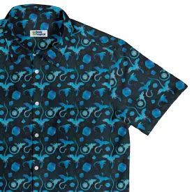 Dnd Mystic Blue Dragons Button Up Shirt