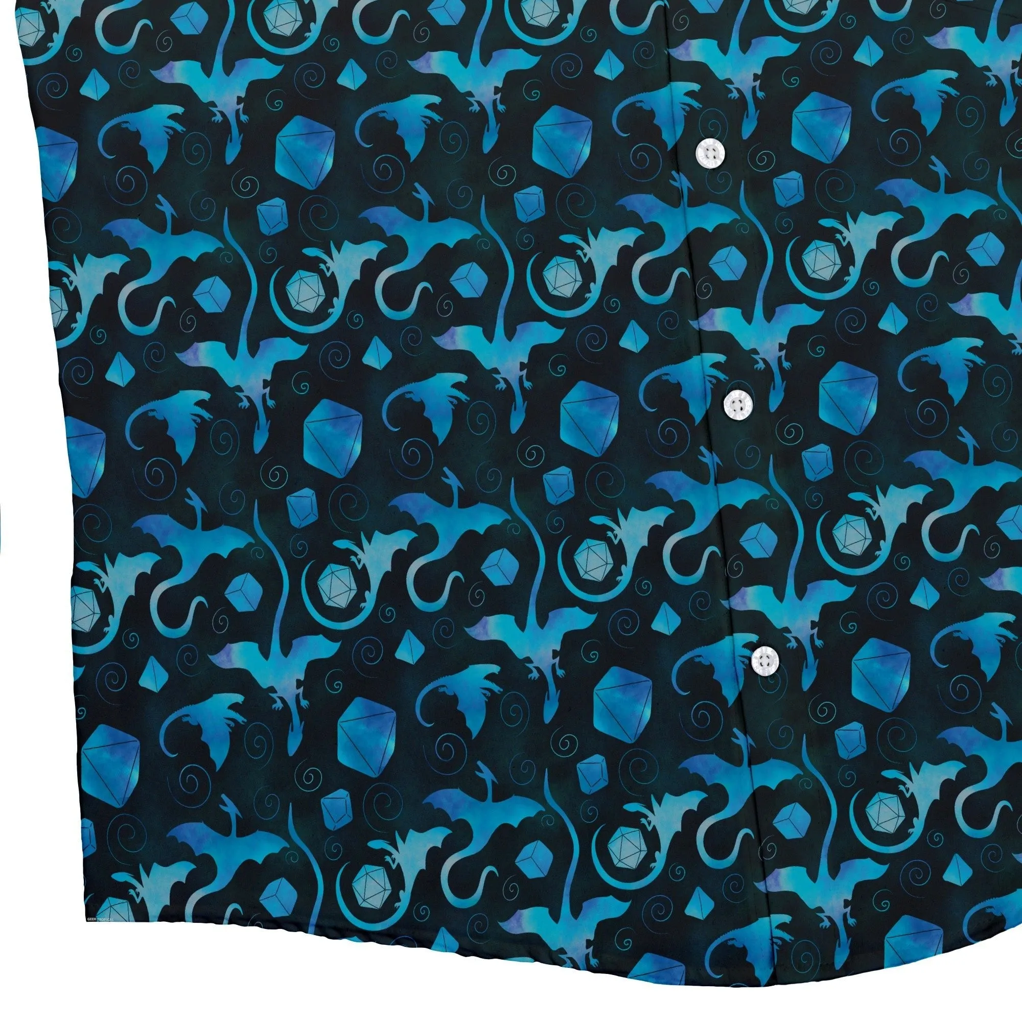 Dnd Mystic Blue Dragons Button Up Shirt