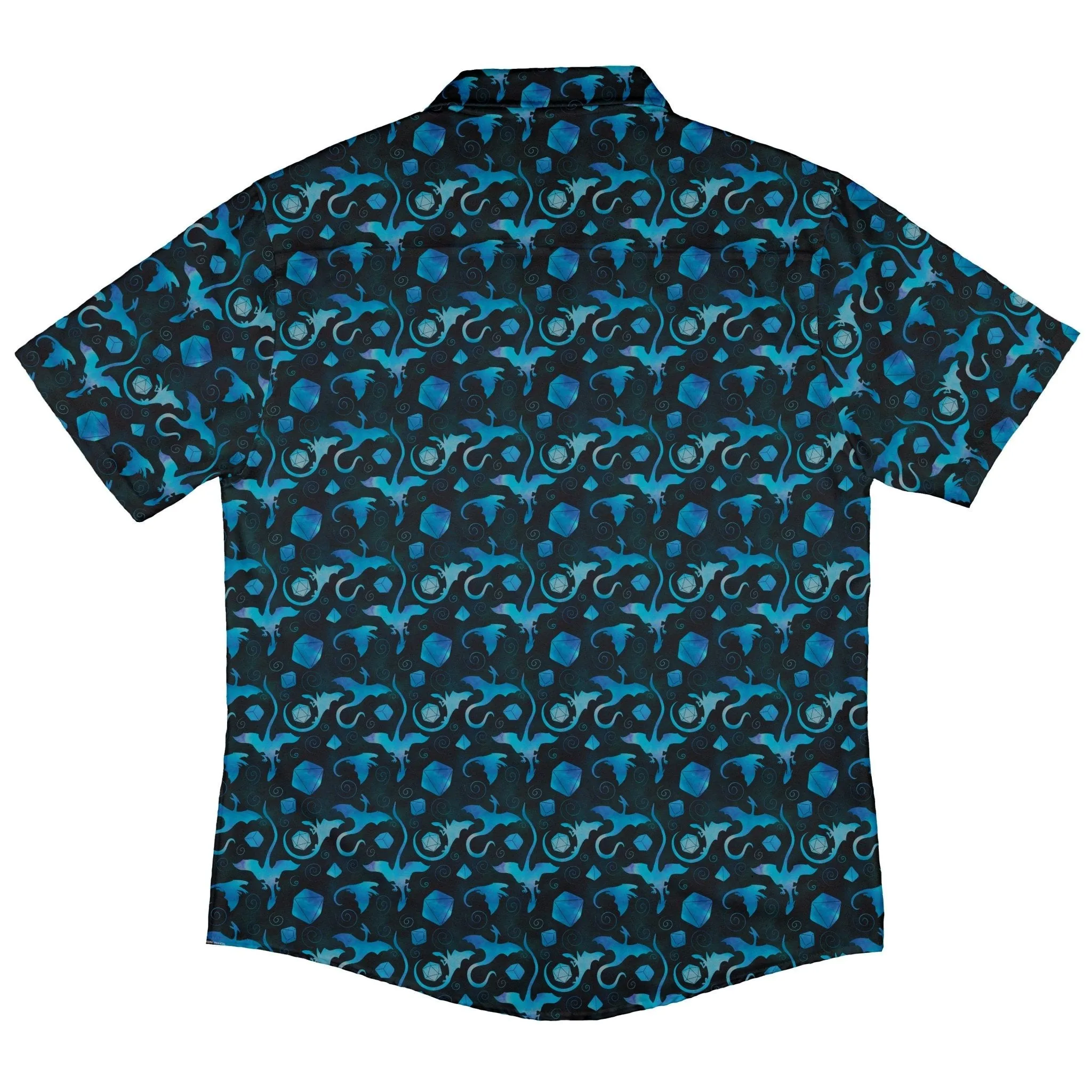 Dnd Mystic Blue Dragons Button Up Shirt