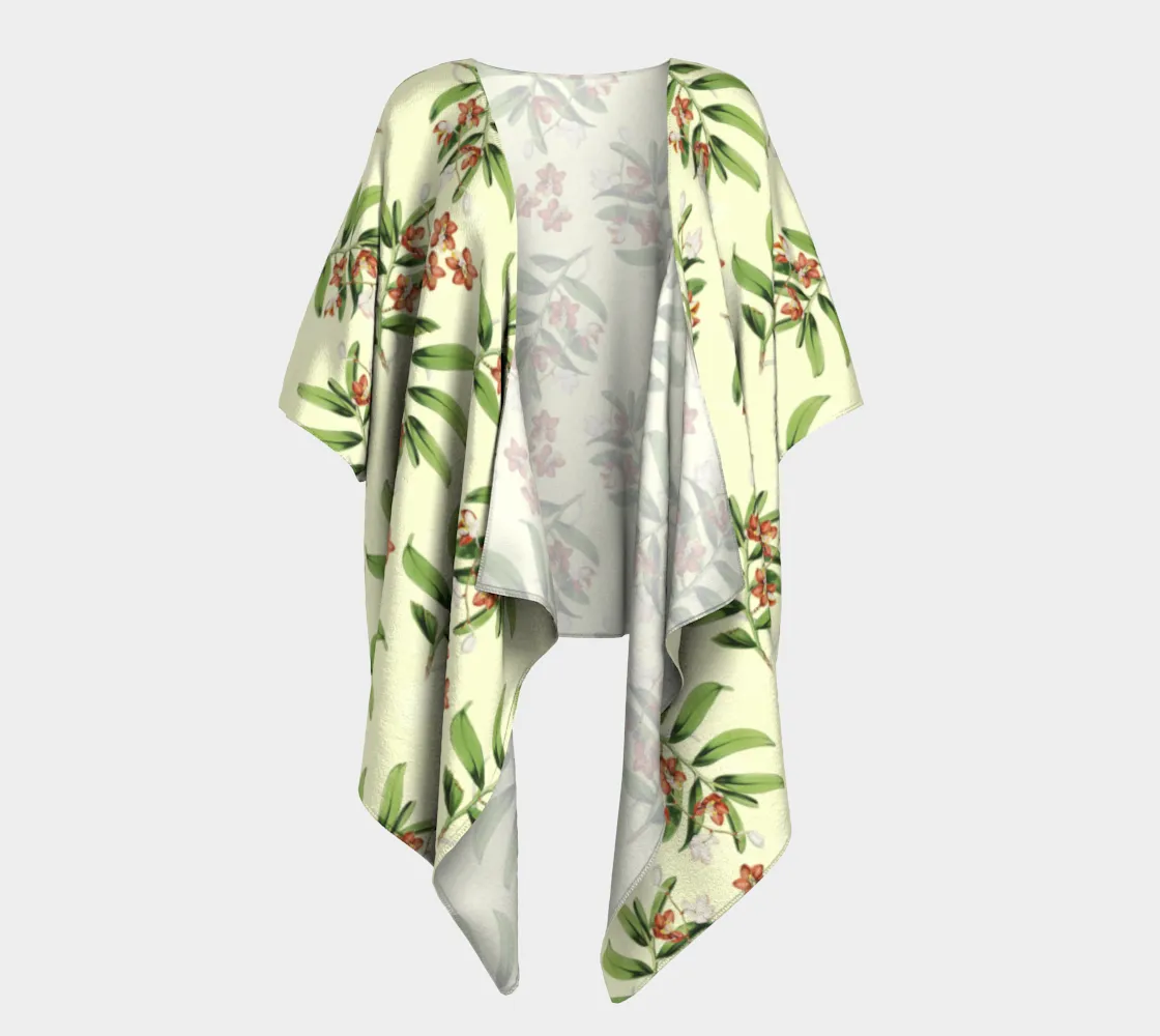 Earth Tone Floral Draped Kimono