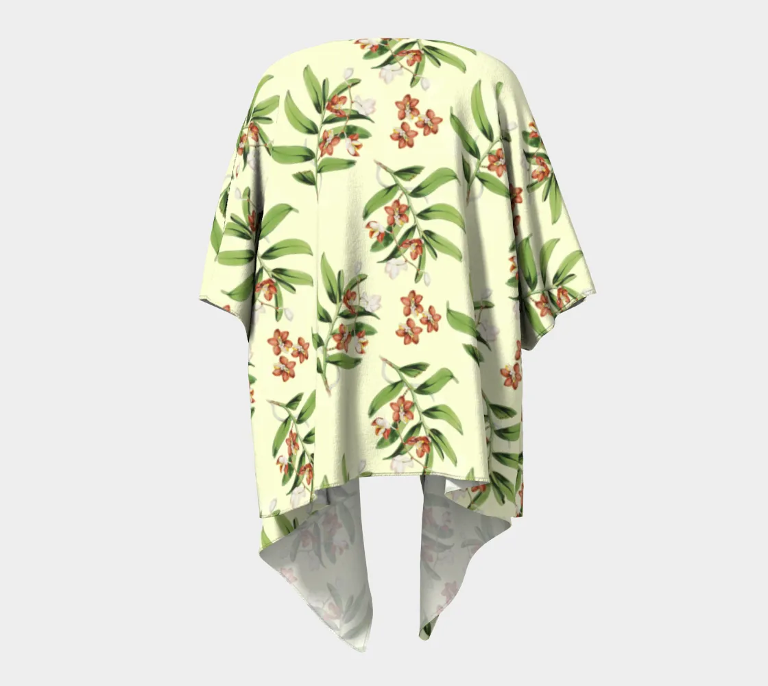 Earth Tone Floral Draped Kimono