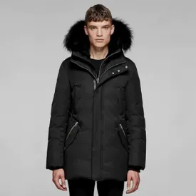 Edward-b Hip Length Down Winter Parka With Fur Black