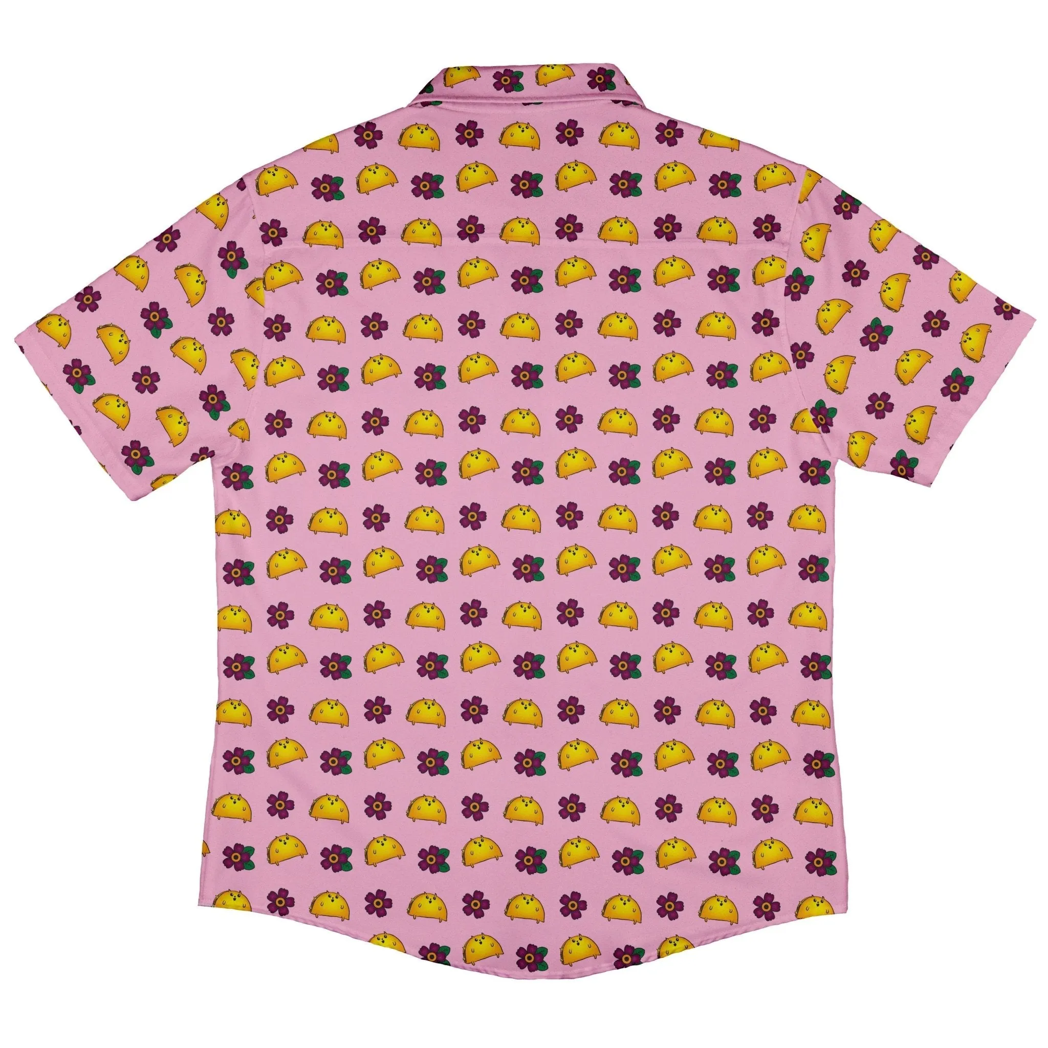 Exploding Kittens TacoCat Flowers Button Up Shirt