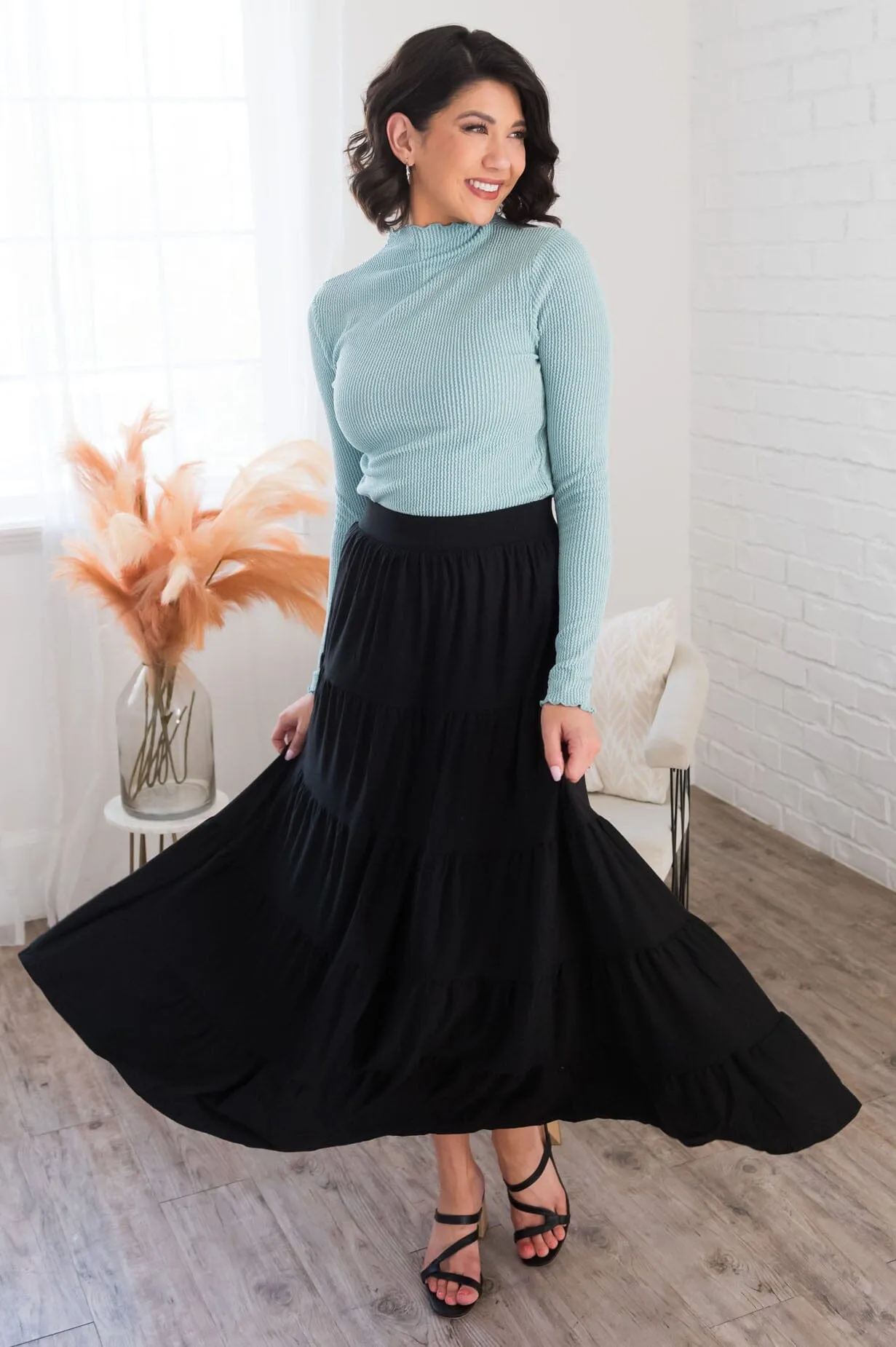 Giving Heart Modest Tiered Skirt