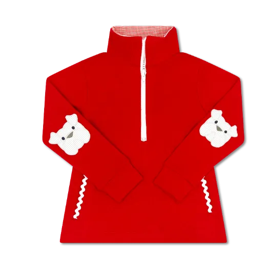 Heather Half Zip - Candy Apple Red, Bulldog