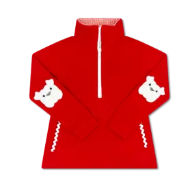 Heather Half Zip - Candy Apple Red, Bulldog