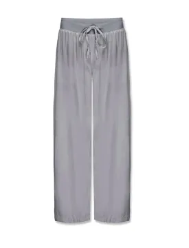 Jolie Satin Capri Pants In Silver