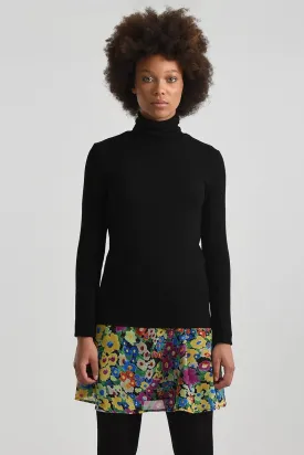 KNITTED TURTLENECK SWEATER - BLACK