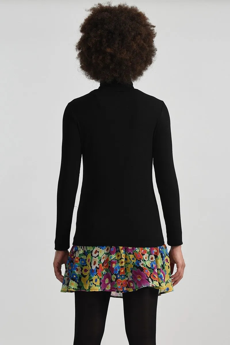 KNITTED TURTLENECK SWEATER - BLACK