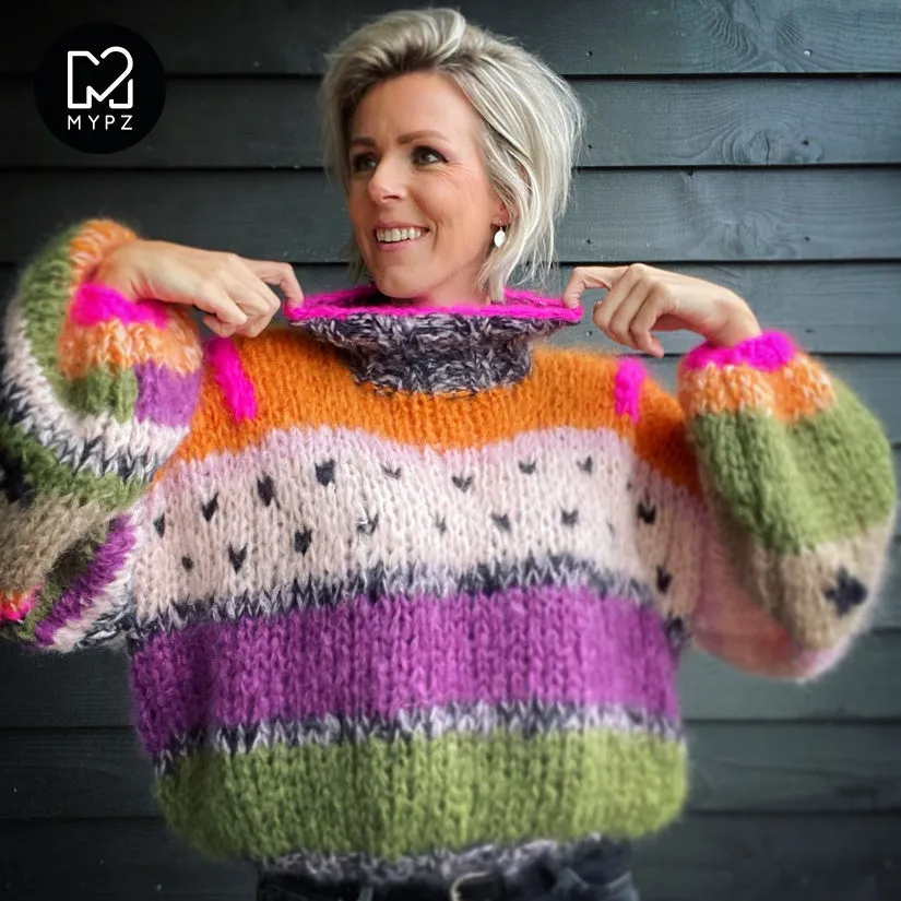 Knitting kit – MYPZ Chunky Mohair Pullover Watermelon NO 15 (ENG-NL)