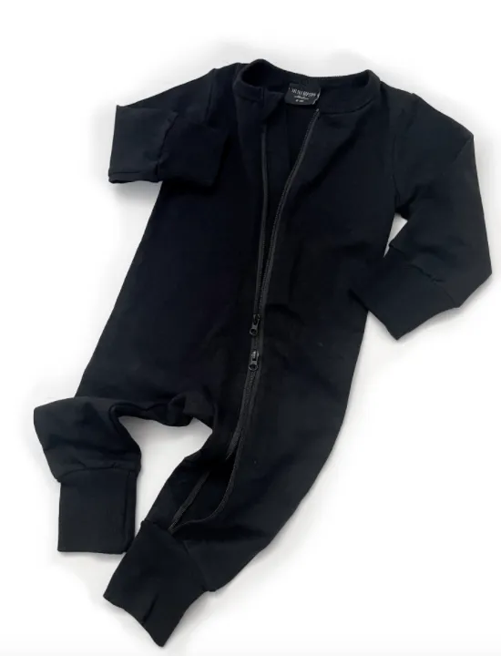 Little Bipsy - 2-Way Zip Romper in Black
