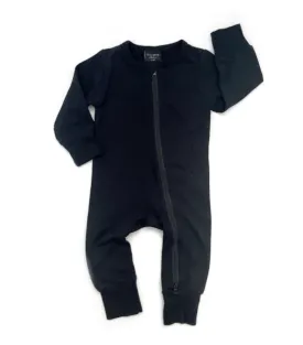Little Bipsy - 2-Way Zip Romper in Black