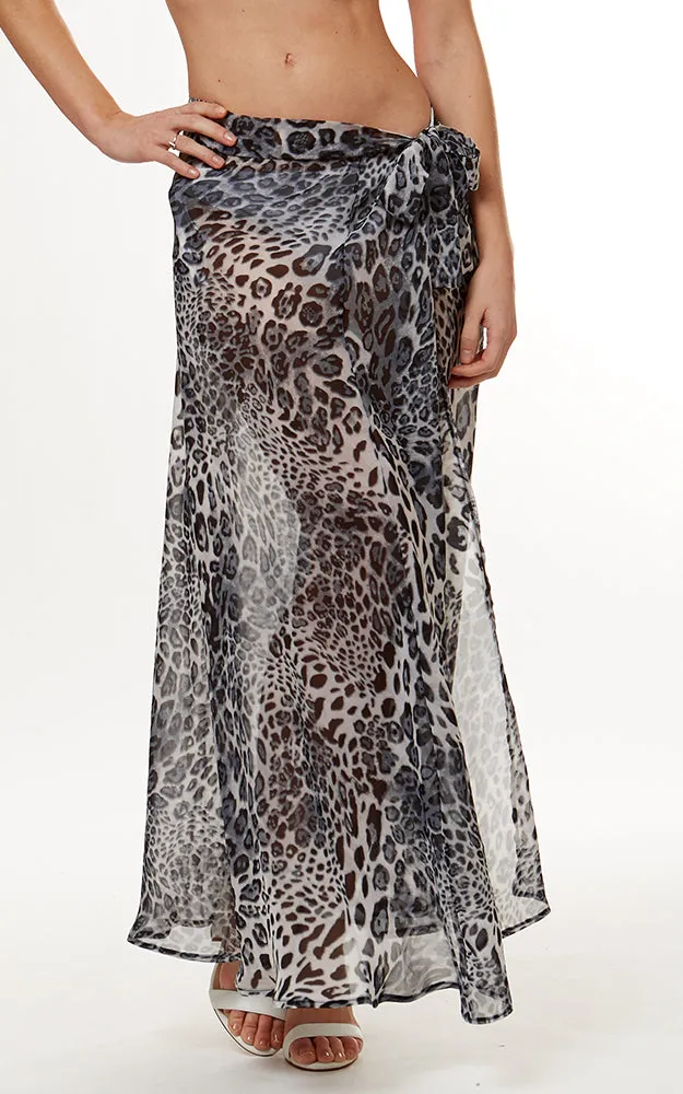 LOF1051 Leopard Beach Cover-up Wrap Skirt