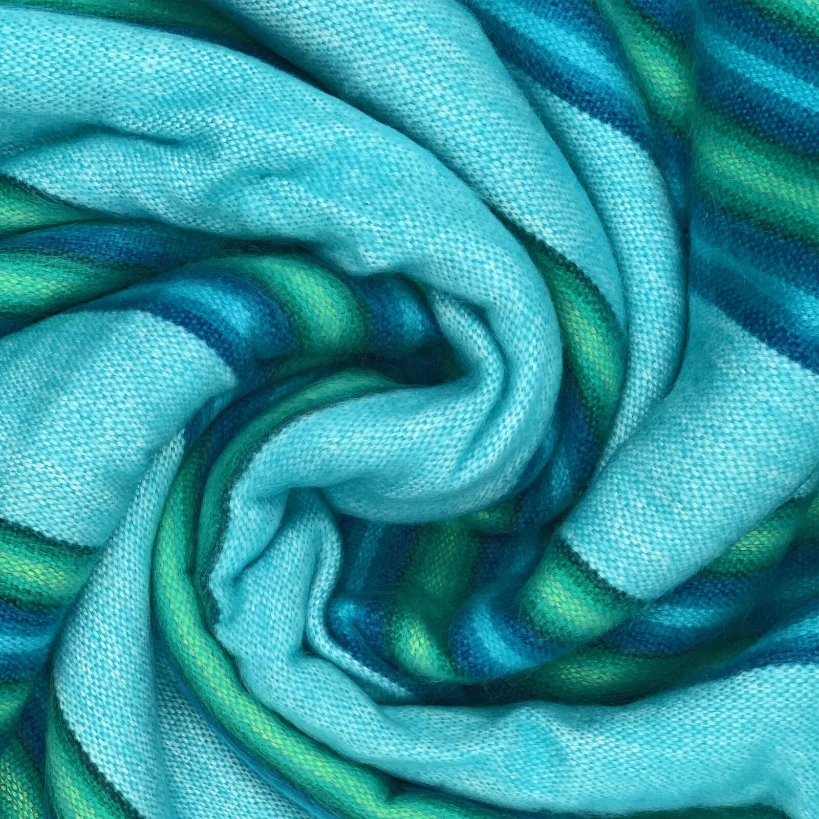 Machay - Baby Alpaca Wool Throw Blanket / Sofa Cover - Queen 90" x 63" - Aqua/Turquoise/Green