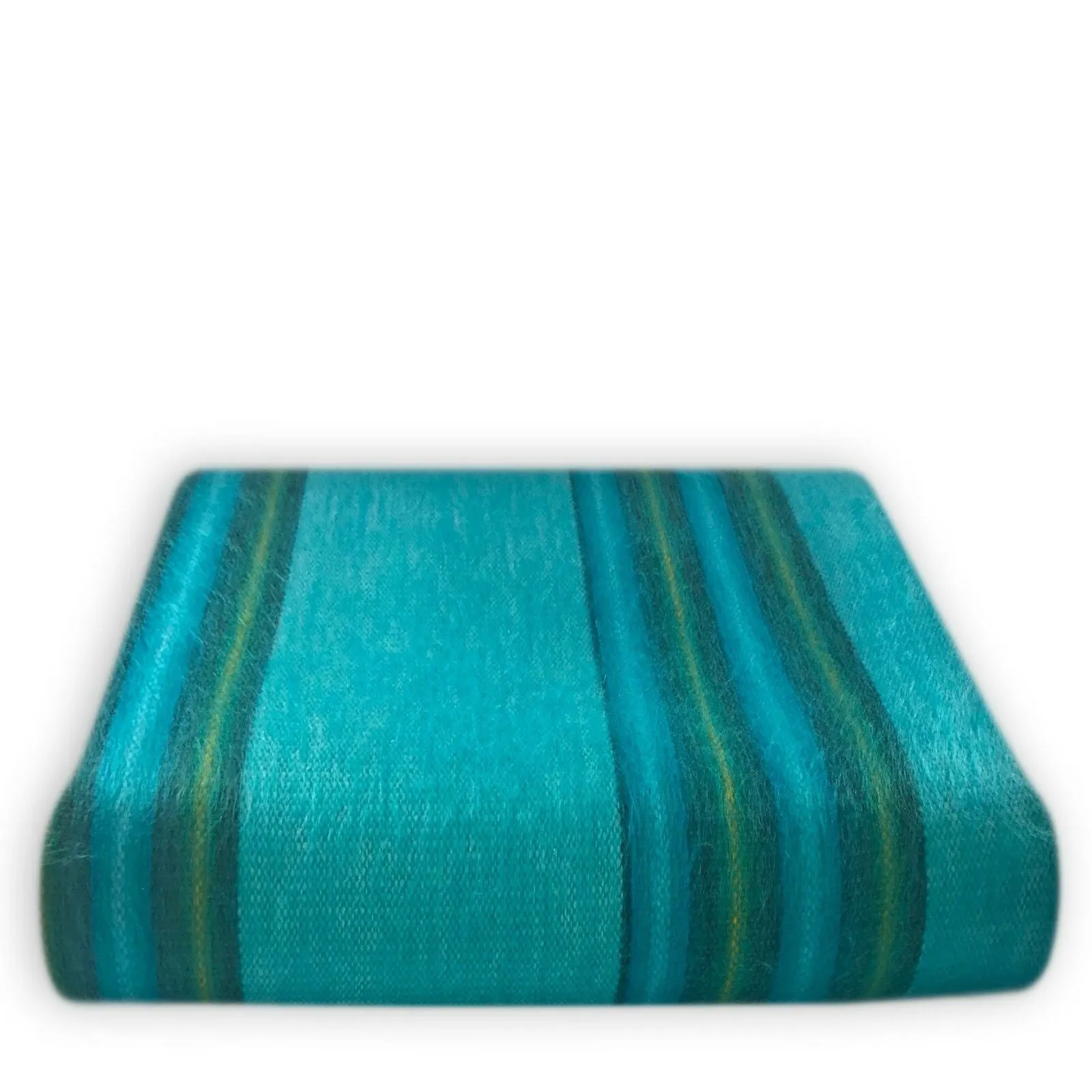 Machay - Baby Alpaca Wool Throw Blanket / Sofa Cover - Queen 90" x 63" - Aqua/Turquoise/Green