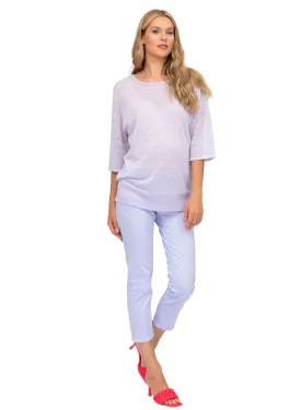 Maternity Capri Pants in Stretch Cotton - Lavander