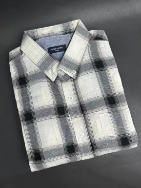Men's Coloful White Check Shirt