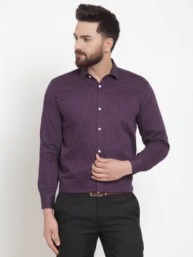 Men's Purple Cotton Polka Dots Formal Shirts ( SF 736Purple ) - Jainish