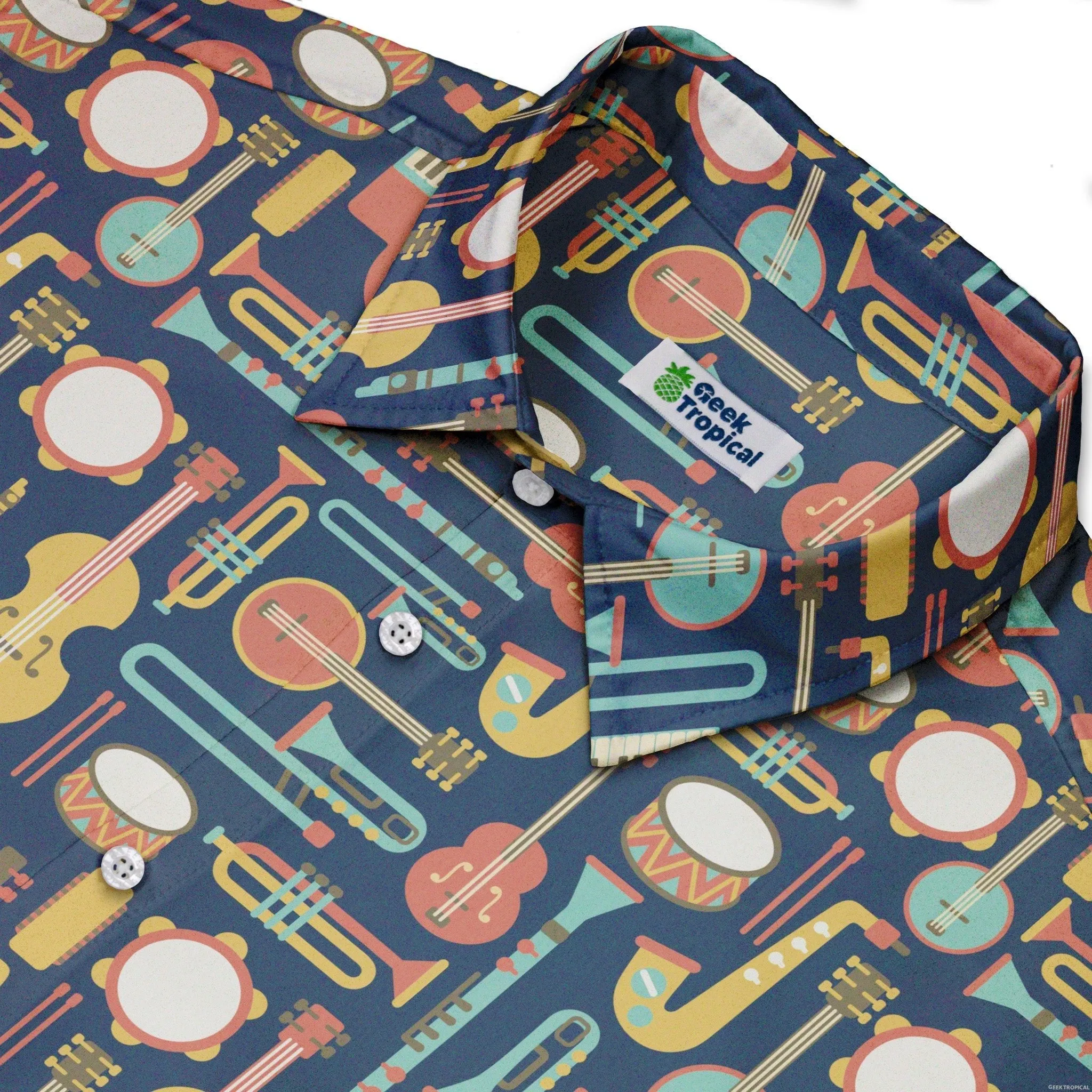 Musical Instruments Button Up Shirt
