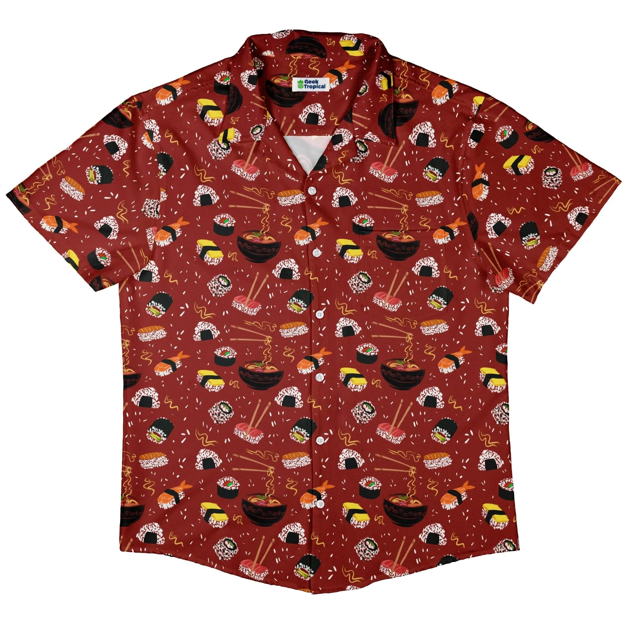Oishi Sushi Red Button Up Shirt