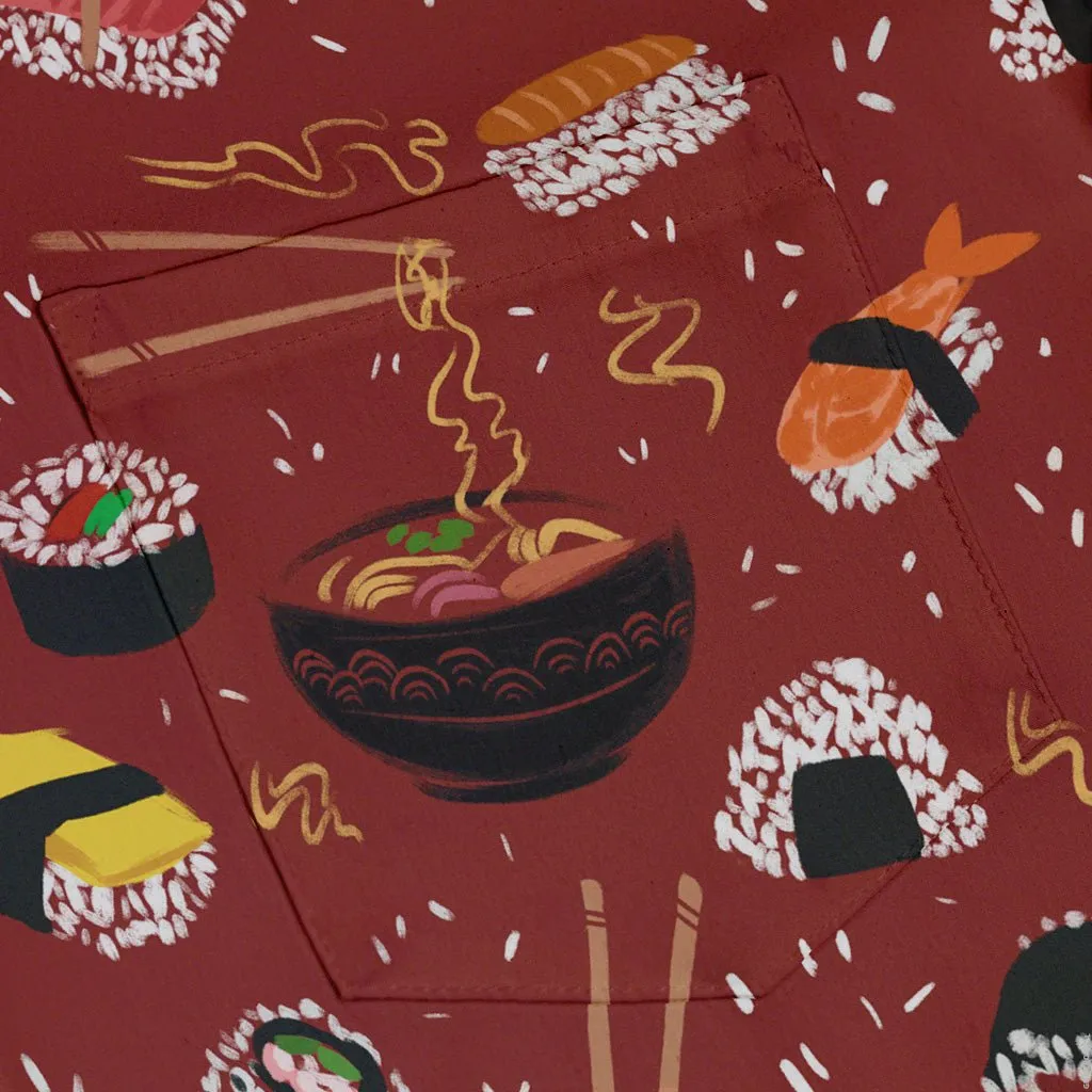 Oishi Sushi Red Button Up Shirt