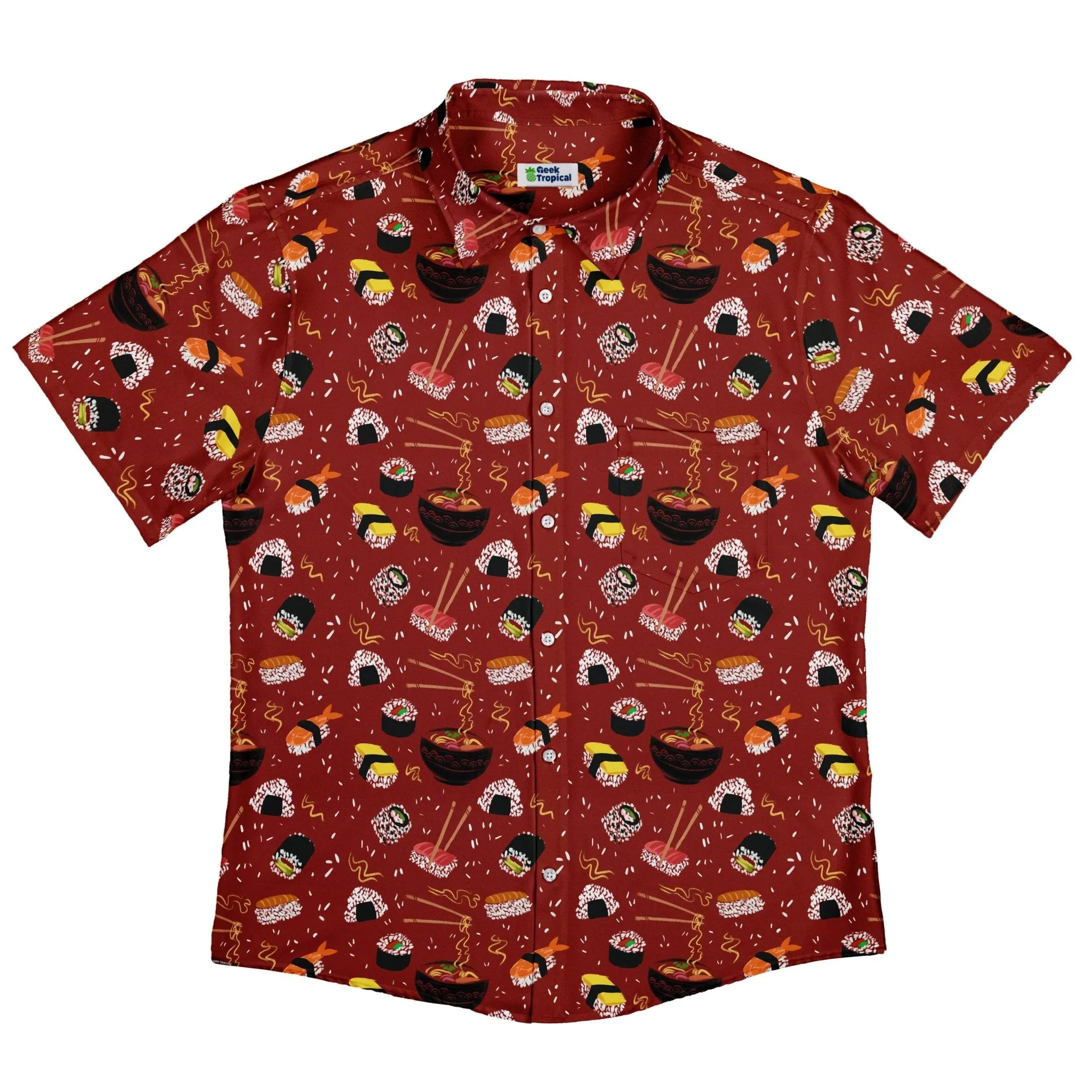 Oishi Sushi Red Button Up Shirt