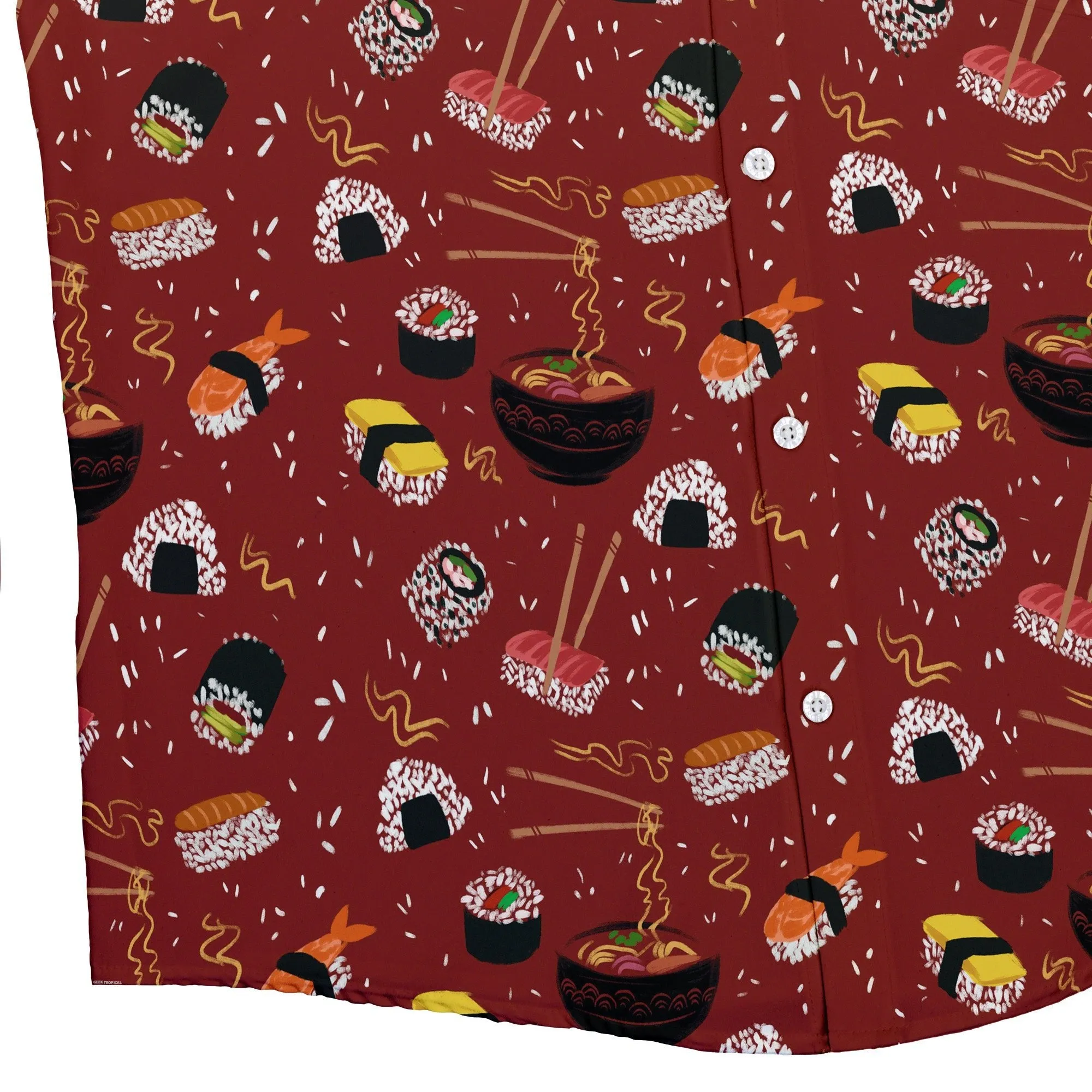 Oishi Sushi Red Button Up Shirt