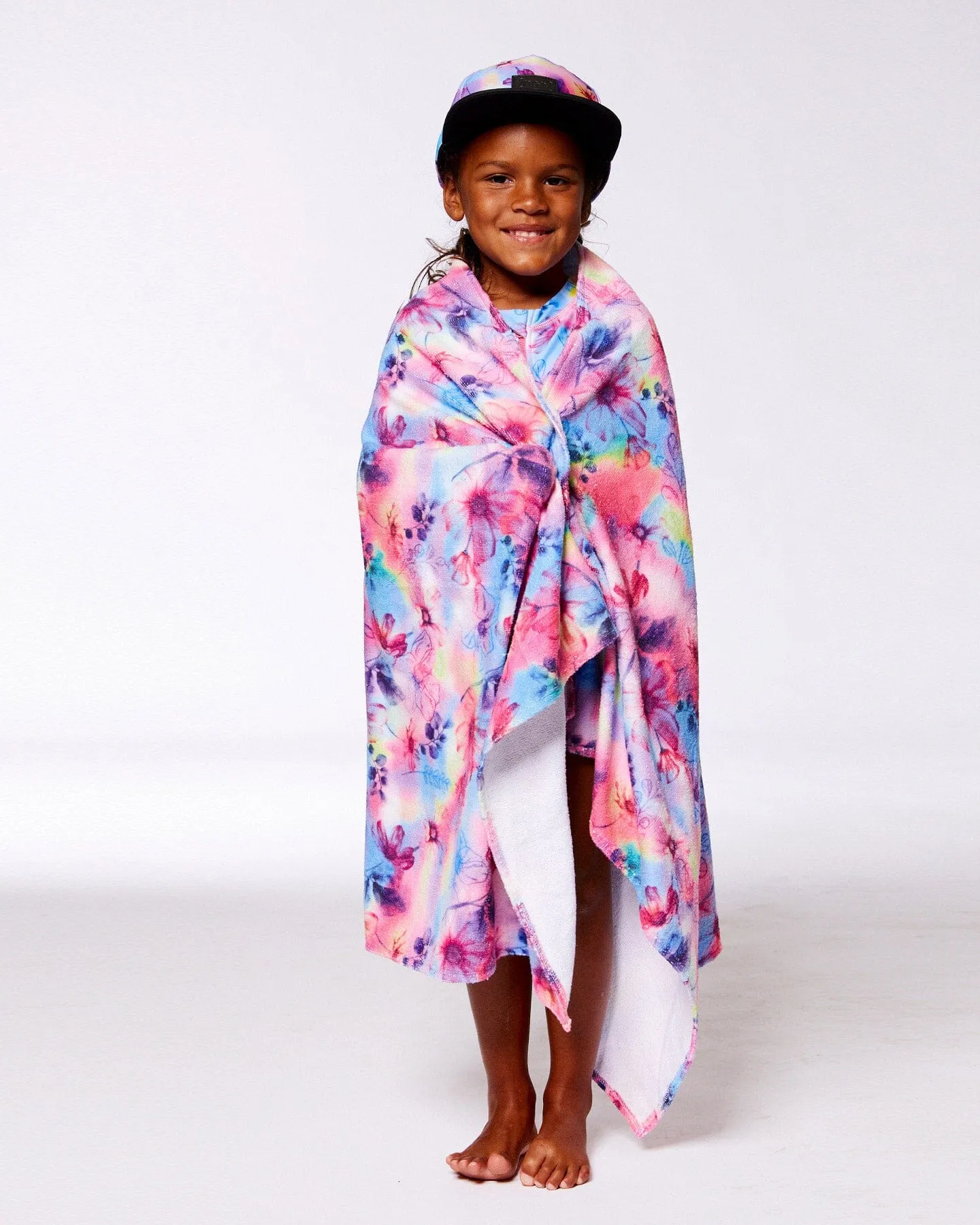 Printed Beach Towel Butterflies On Multicolored Background