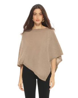 Pure Cashmere Capelet Poncho Taupe