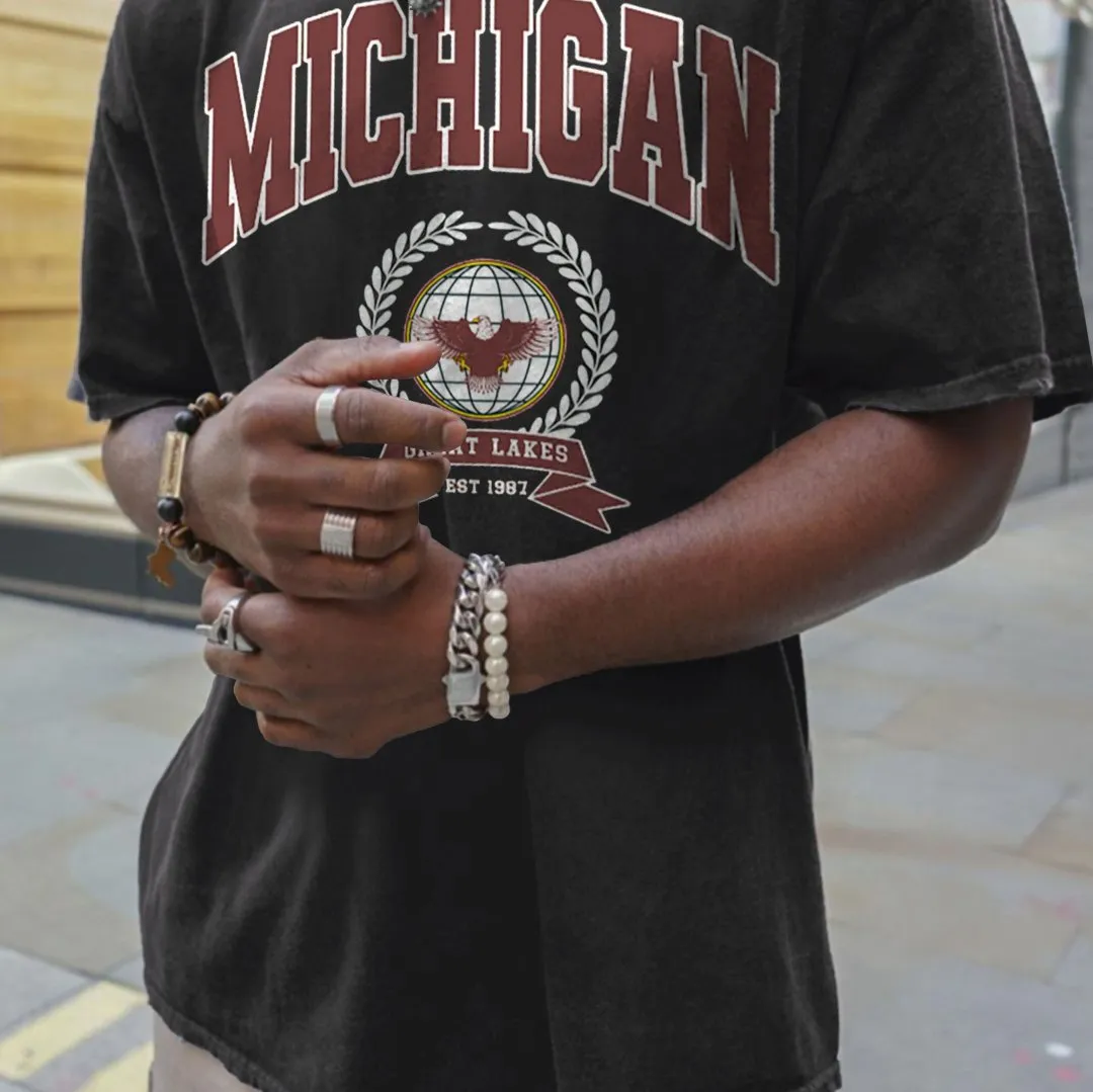 Retro Oversized MICHIGAN  T-Shirt
