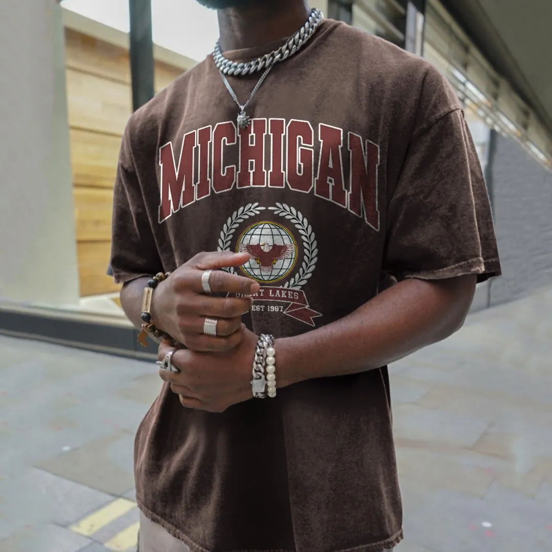 Retro Oversized MICHIGAN  T-Shirt