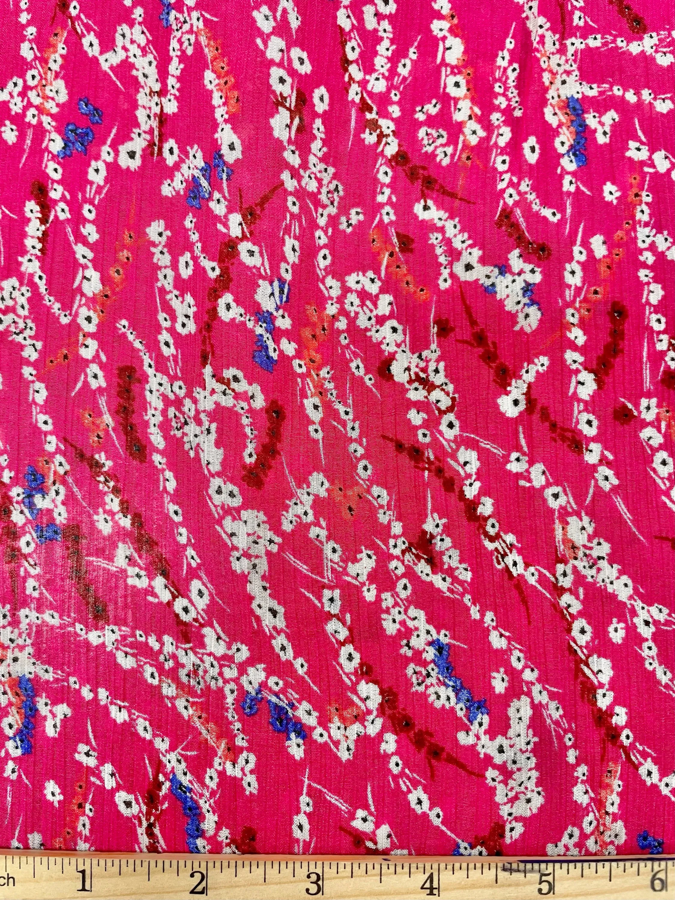 S-7648W FLORAL PRINT SILK VISCOSE CREPON. ITALY
