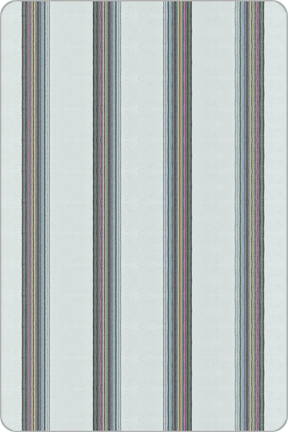 Soft & Warm Baby Alpaca Wool Throw Blanket / Sofa Cover - Queen/Queen PLUS - white with thin stripes pattern