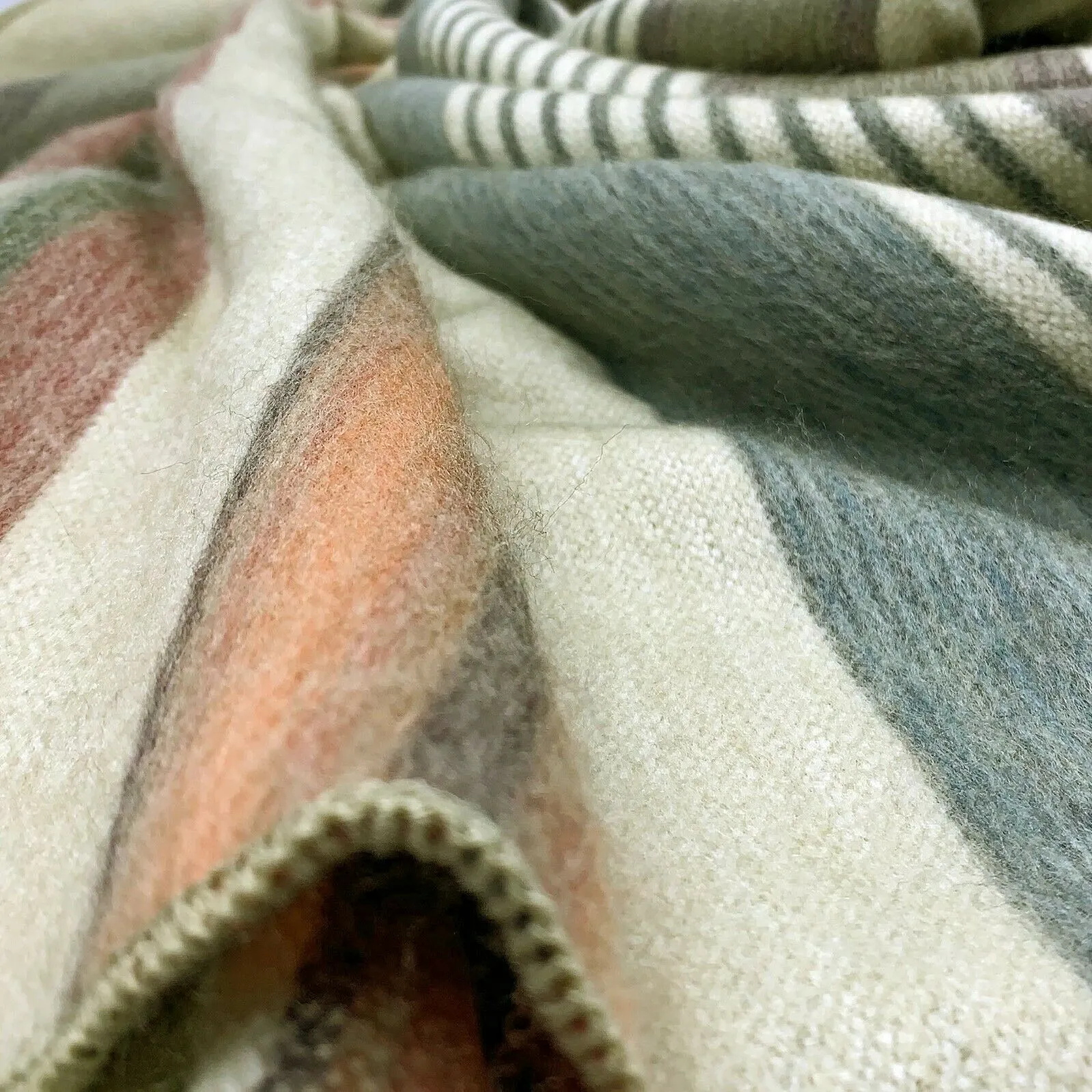 Suropata - Baby Alpaca Wool Throw Blanket / Sofa Cover - Queen 96" x 67" - multi colored stripes pattern