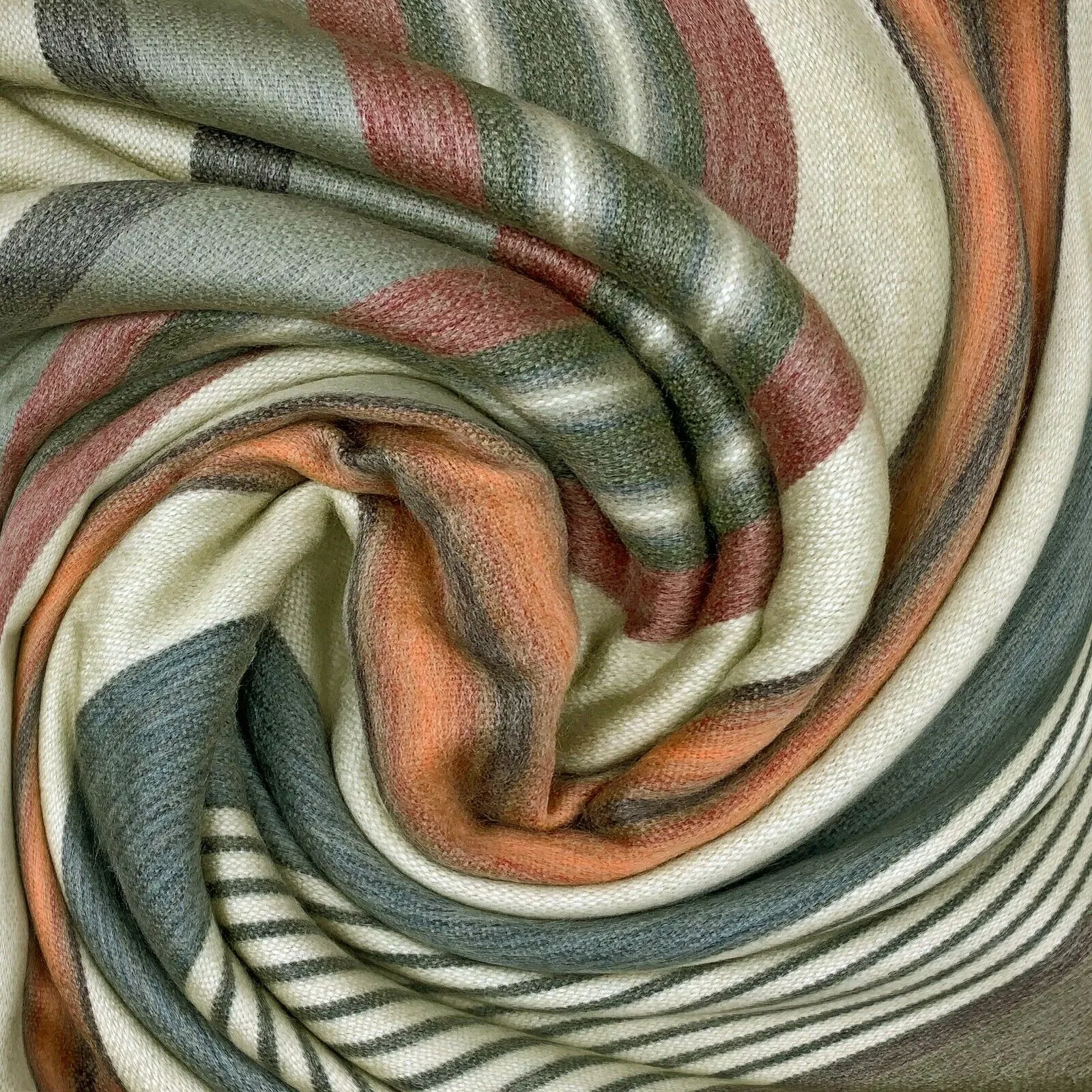 Suropata - Baby Alpaca Wool Throw Blanket / Sofa Cover - Queen 96" x 67" - multi colored stripes pattern